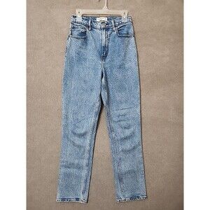 Abercrombie Fitch Curve Love 90s Straight Jeans Womens 28 6 Long Blue